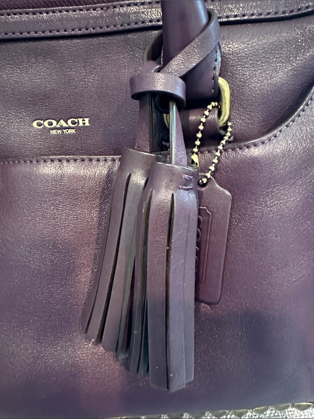 Coach Legacy Studded Haley Satchel. Plum/purple .Style 26404 - Picture 13 of 16